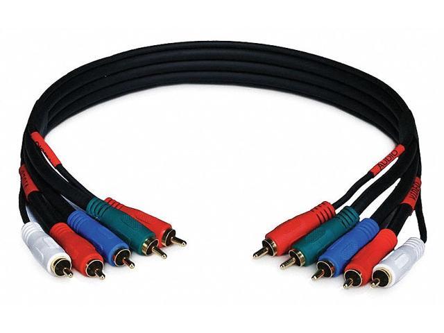 Monoprice 1.5ft 22AWG 5-RCA Component Video/Audio Coaxial Cable (RG-59/U) - Black