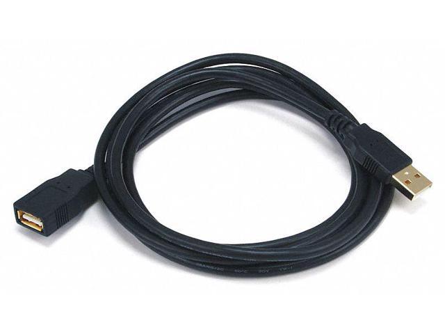Monoprice USB 2.0 Extension Cable - 6 Feet - Black Type-A Male to USB Type-A Female, 28/24AWG, Gold Plated Connectors