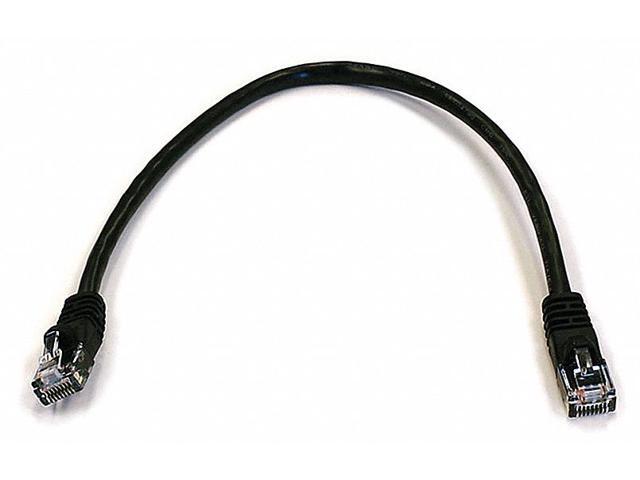 Monoprice Cat6 Ethernet Patch Cable - 1 Feet - Black Network Internet Cord - RJ45, Stranded, 550Mhz, UTP, Pure Bare Copper Wire, 24AWG