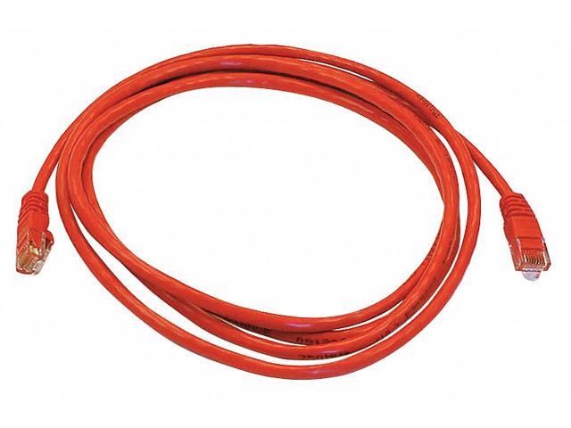 Monoprice Cat5e Ethernet Patch Cable - Network Internet Cord - RJ45, Stranded, 350Mhz, UTP, Pure Bare Copper Wire, 24AWG, 7ft, Red