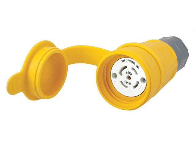 HUBBELL WIRING DEVICE-KELLEMS HBL29W82 Watertight Locking Connector, L22-30R,