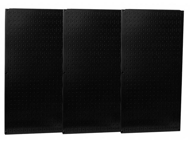 WALL CONTROL 35-P-3248BK Pegboard Panel, Round 1/4 in Holes, 1 in Hole Spacing,