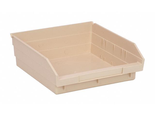 QUANTUM STORAGE SYSTEMS QSB109IV Shelf Storage Bin, Polypropylene, Ivory, 4 in