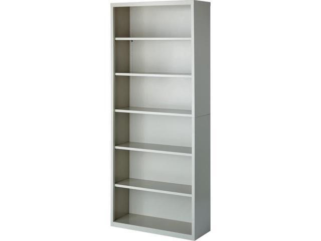 Lorell Steel Bookcase 6-Shelf 34-1/2'x13'x82' Light Gray 41292