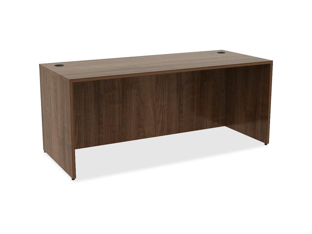 Lorell Desk - 72' x 30' x 29.5'Desk, Edge - Material: Polyvinyl Chloride (PVC) Edge, Metal - Finish: Walnut Laminate LL