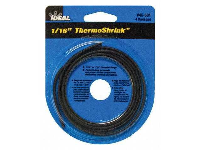 IDEAL 46-601 Heat Shrink Tube, Thin Wall, 2:1 I. D. Shrink Ratio, 0.08 in I. D.