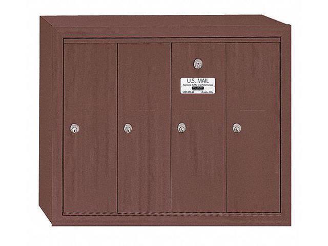 SALSBURY INDUSTRIES 3504ZSU Mailbox, Bronze, Powder Coated, 4 Doors, Surface, -