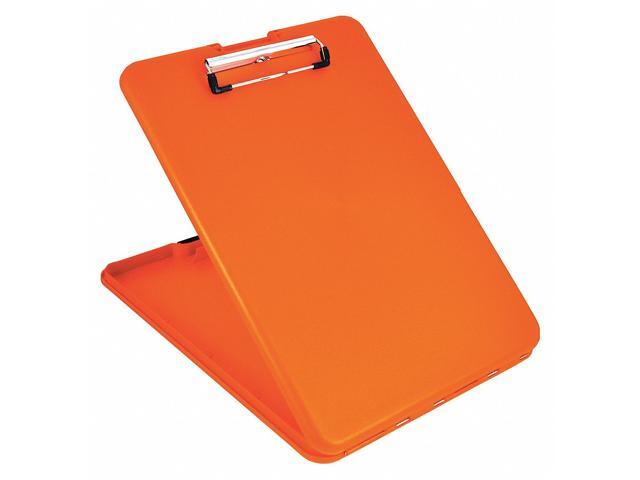 Saunders SlimMate Storage Clipboard 1/2' Clip Cap 8 1/2 x 11 Sheets Hi-Vis Orange 00579