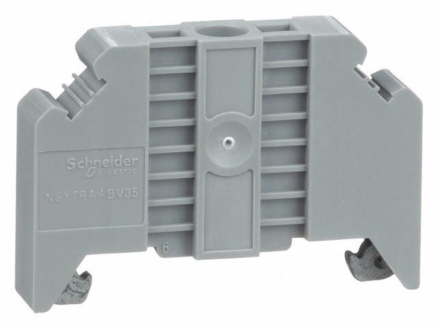 SCHNEIDER ELECTRIC NSYTRAABV35 DIN Rail End Clamp, Screw Mount, 1.99 in L,