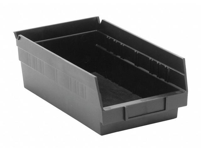 QUANTUM STORAGE SYSTEMS QSB102CO Shelf Storage Bin, Polypropylene, Black, 4 in