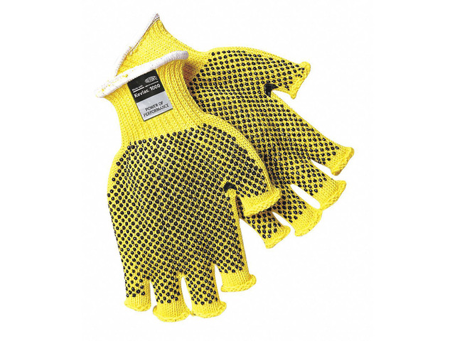 MCR SAFETY 9369XL Cut Resistant Fingerless Coated Gloves, Cut Level A3,PVC