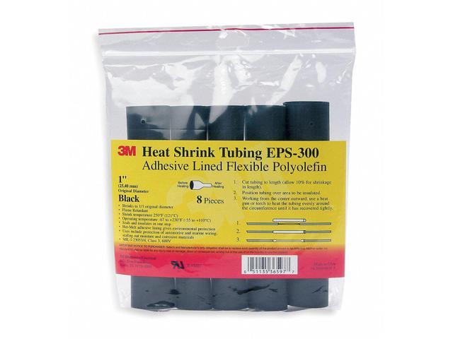 Photos - Other Power Tools 3M EPS300-3/8-6'-BLACK-10-10 PC PKS Shrink Tubing, 0.375in ID, Black, 6in, 