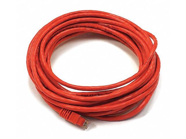 Monoprice Cat6 Ethernet Patch Cable - 25 Feet - Red Network Internet Cord - RJ45, Stranded, 550Mhz, UTP, Pure Bare Copper Wire, 24AWG