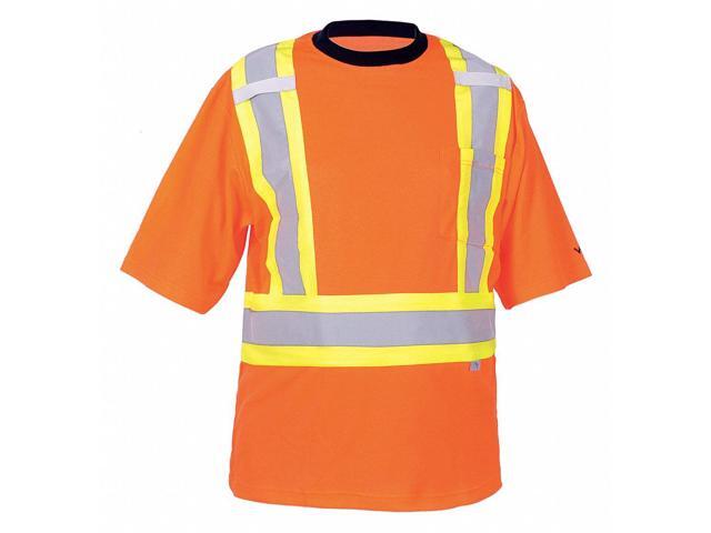VIKING 6000O-XXL Unisex High Visibility Short Sleeve Shirt, Polyester/Cotton,