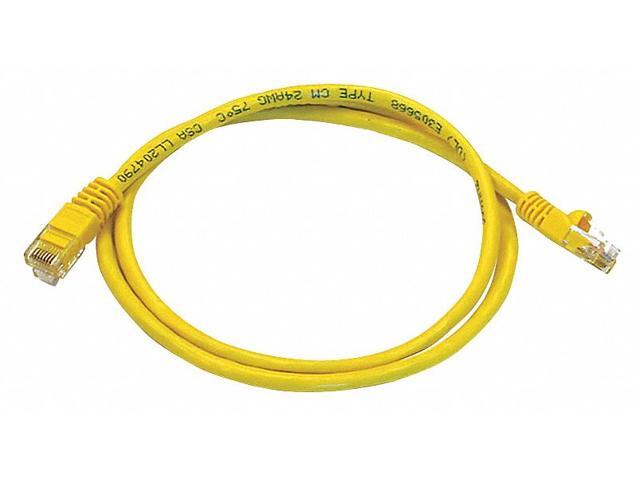 Monoprice Cat5e Ethernet Patch Cable - Network Internet Cord - RJ45, Stranded, 350Mhz, UTP, Pure Bare Copper Wire, 24AWG, 3ft, Yellow