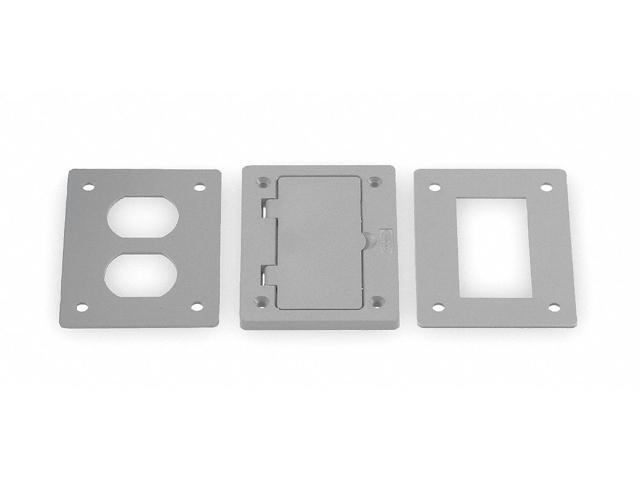 HUBBELL WIRING DEVICE-KELLEMS PFBR826GYA Box Cover, Floor Box Type, 1 Gang,