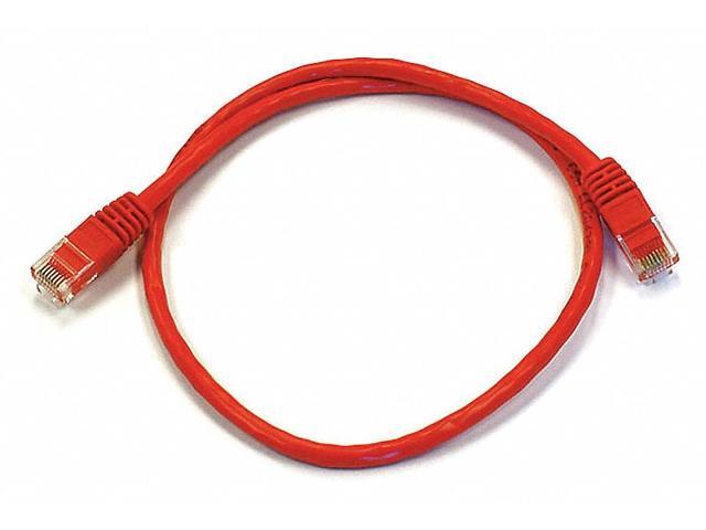 Monoprice Cat6 Ethernet Patch Cable - 2 Feet - Red Network Internet Cord - RJ45, Stranded, 550Mhz, UTP, Pure Bare Copper Wire, 24AWG