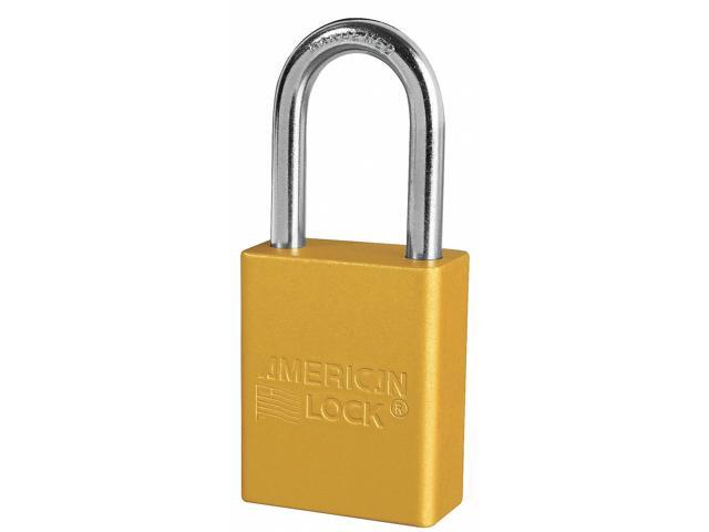 AMERICAN LOCK A1106KAS6YLW Lockout Padlock,KA,Yellow,1-7/8'H,PK6