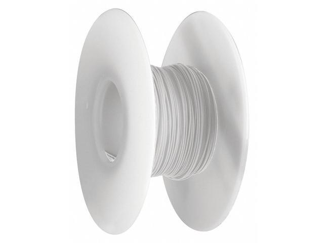 OK INDUSTRIES R26W-0100 Spooled Wrapping Wire, 26 AWG, White, Kynar(R), 100 ft