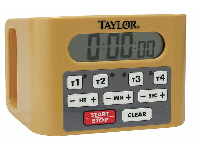 TAYLOR 5839 Digital Timer, Adj Volume/Stand Wall Mount/Time 4 Events