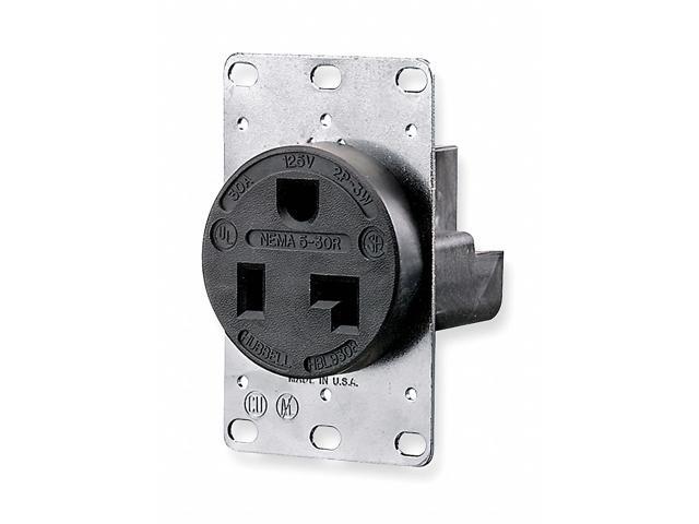 HUBBELL WIRING DEVICE-KELLEMS HBL9308 Straight Blade Receptacle, 5-30R, 30 A,