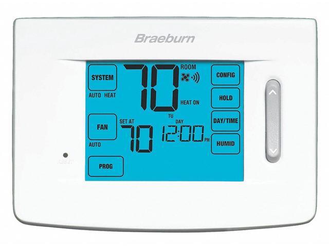 Braeburn Low Voltage WiFi Thermostat, Stages Cool 2, Stages Heat 3 White 7320