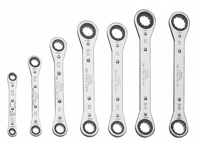 KLEIN TOOLS 68222 Ratcheting Box Wrench Set, 7-Piece