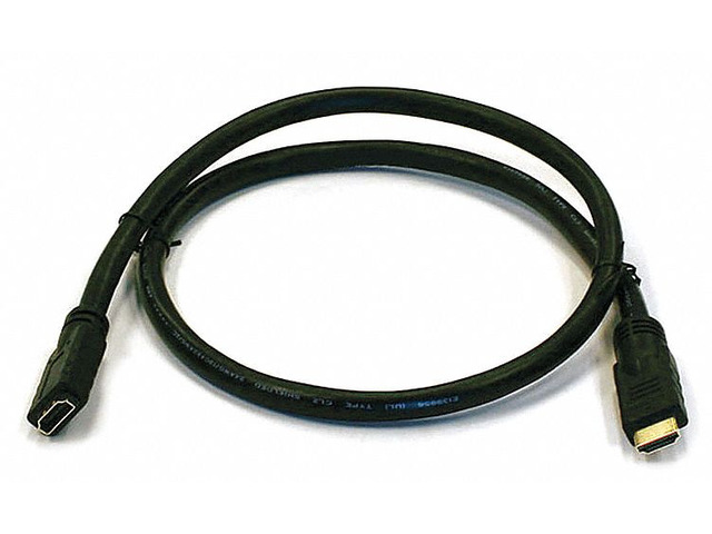 Monoprice Commercial Series High Speed HDMI Extension Cable, 4K @ 24Hz, 10.2Gbps, 24AWG, CL2, 3ft, Black