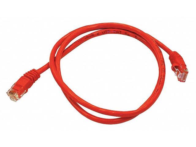Monoprice Cat5e Ethernet Patch Cable - Network Internet Cord - RJ45, Stranded, 350Mhz, UTP, Pure Bare Copper Wire, 24AWG, 3ft, Red