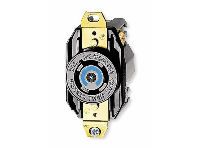 HUBBELL WIRING DEVICE-KELLEMS HBL2440 Locking Receptacle, L18-20R, 20 A,