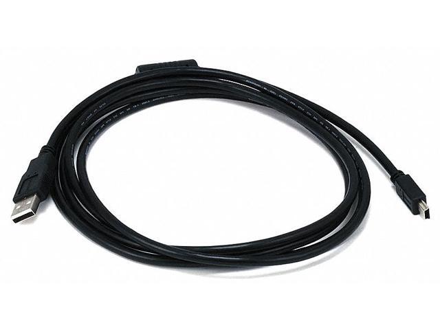 Monoprice USB 2.0 Cable - 6 Feet - Black A Male to Mini-B 5pin Male 28/24AWG Cable with Ferrite Core