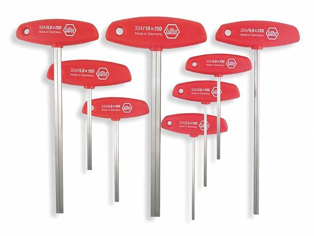 WIHA 33493 8 Piece Metric T-Shape Hex Key Set, 33493