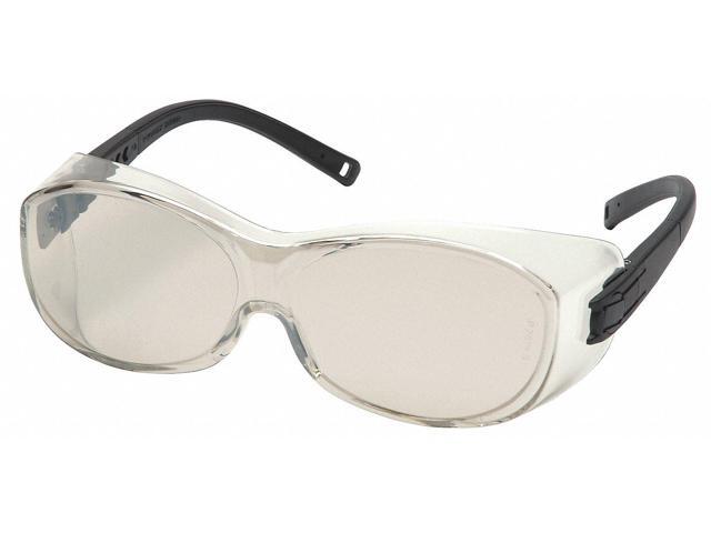 PYRAMEX S3580SJ OTS(R), Safety Glasses, Anti-Scratch, Gray Mirror Lens, Black