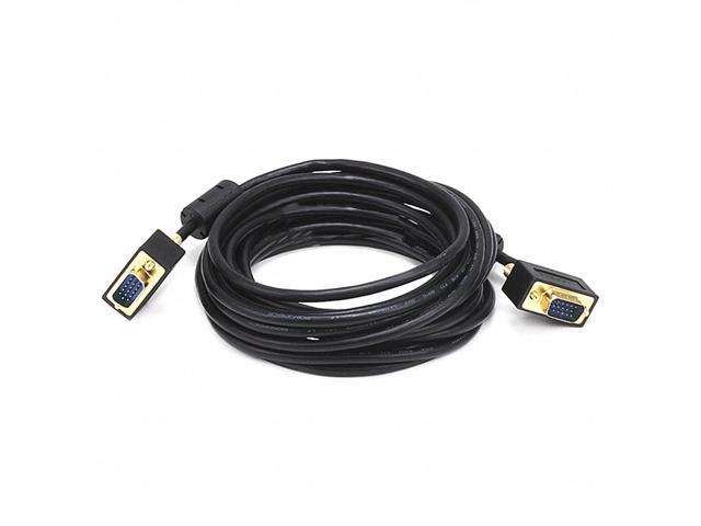 Monoprice 15ft Ultra Slim SVGA Super VGA 30/32AWG M/M Monitor Cable with Ferrites (Gold Plated Connector)