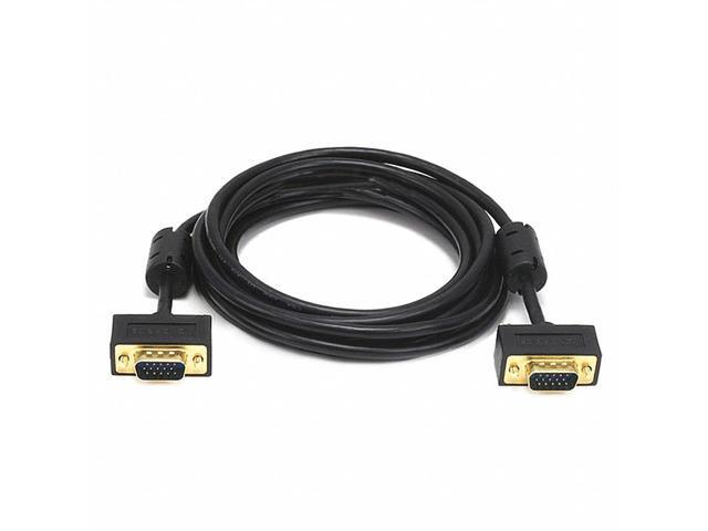 Monoprice Ultra Slim SVGA Super VGA M/M Monitor Cable - 10 Feet With Ferrites 30/32AWG, Gold Plated Connector