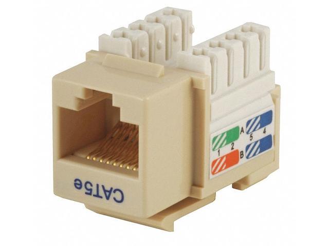 Monoprice Cat5e Punch Down Keystone Jack for 22-24AWG Solid Wire, Beige
