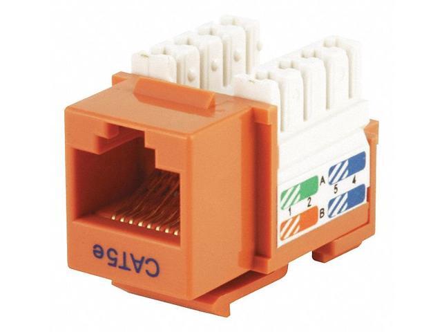 Monoprice Cat5e Punch Down Keystone Jack for 22-24AWG Solid Wire, Orange