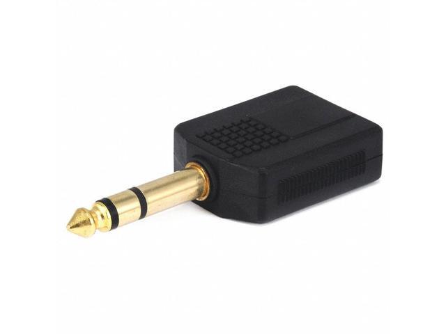 Monoprice 1/4in (6.35mm) TRS Stereo Plug to 2x 1/4in (6.35mm) TRS Stereo Jack Splitter Adapter, Gold Plated