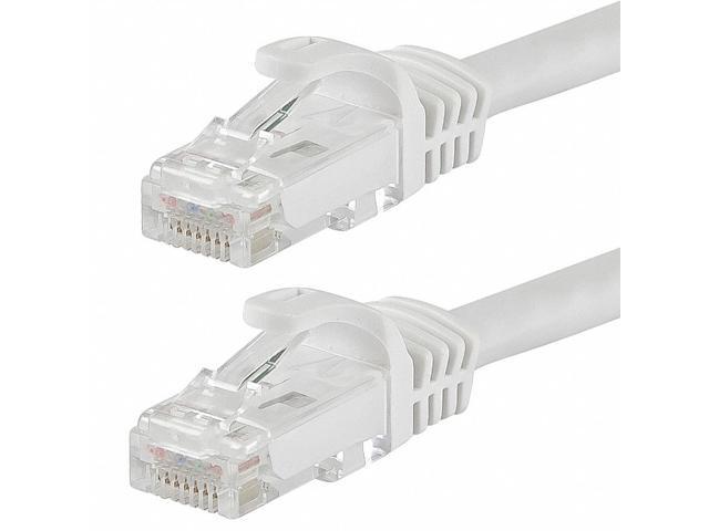 Monoprice Cat6 Ethernet Patch Cable - 2 Feet - White Network Internet Cord - RJ45, Stranded, 550Mhz, UTP, Pure Bare Copper Wire, 24AWG - Flexboot...