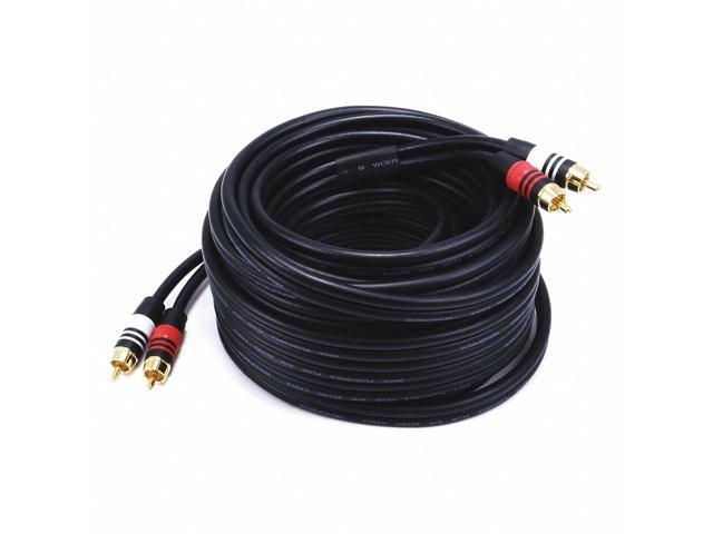 Monoprice 102867 35-Feet Premium 2 RCA Plug to 2 RCA Plug 22AWG Cable, Black