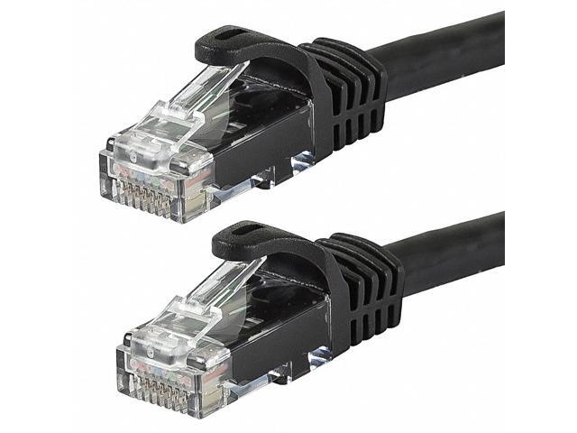 Monoprice Cat6 Ethernet Patch Cable - 7 Feet - Black Network Internet Cord - RJ45, Stranded, 550Mhz, UTP, Pure Bare Copper Wire, 24AWG - Flexboot...