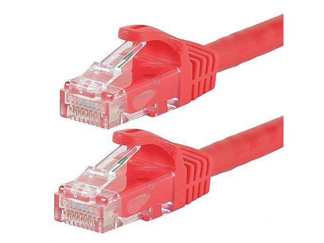 Monoprice Cat6 Ethernet Patch Cable - 2 Feet - Red Network Internet Cord - RJ45, Stranded, 550Mhz, UTP, Pure Bare Copper Wire, 24AWG - Flexboot...