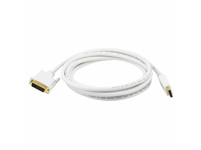 Monoprice DisplayPort to DVI Cable - 10 Feet - White Gold Plated, 28AWG, Pure Copper Cores