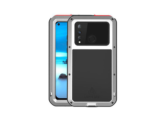 Love Mei Aluminum Metal Armor For HUAWEI Nova4 Shockproof Dirtproof Full Body Heavy Duty Case For HUAWEI Nova4 Cover (Silver)