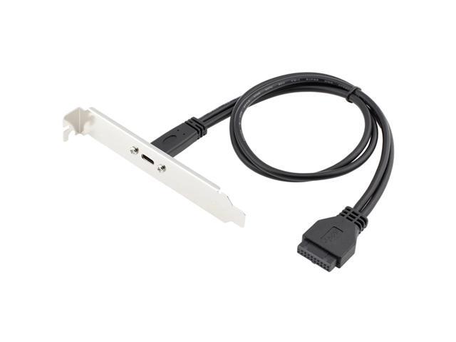 Desktop 20 Pin Header Female to USB-C Cable with PCIe profile bracket 19Pin to USB Type-C Adapter Cable 50cm