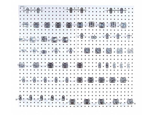 Triton Products LB2-Kit White Epoxy 18 Gauge Steel Square Hole Pegboards
