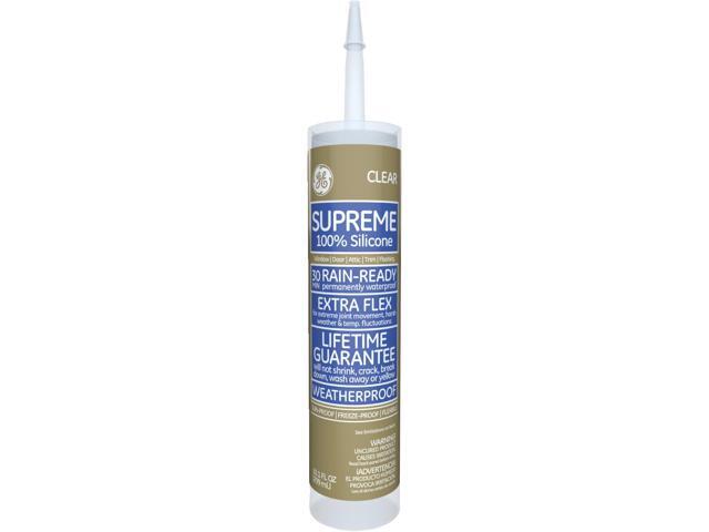 GE 2814816 Silicone Sealant, 10 oz, Cartridge, Clear, Silicone Base, Supreme