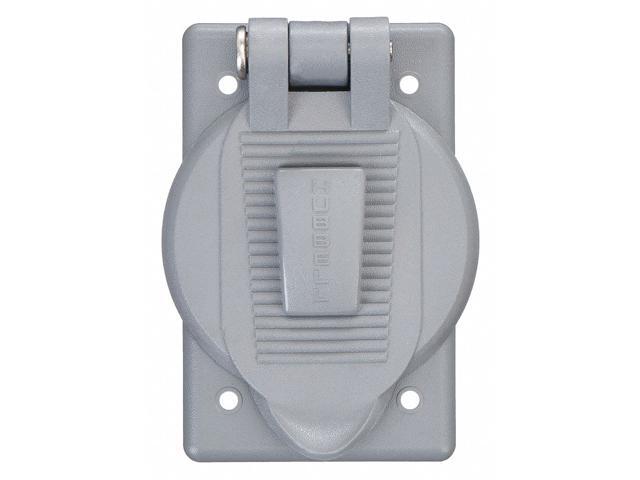 HUBBELL WIRING DEVICE-KELLEMS WP1 Weatherproof Cover, Outlet Box Type, 1 Gang,