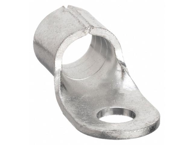 BURNDY YAD2CM6E14 One-Hole Compression Lug, 2 AWG Max, 1/4 in Stud, Long