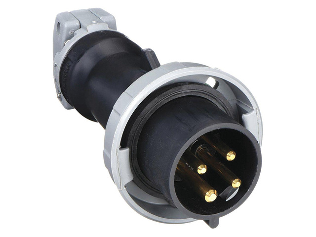 HUBBELL WIRING DEVICE-KELLEMS HBL430P5W Watertight Pin & Sleeve Plug, 30 A,